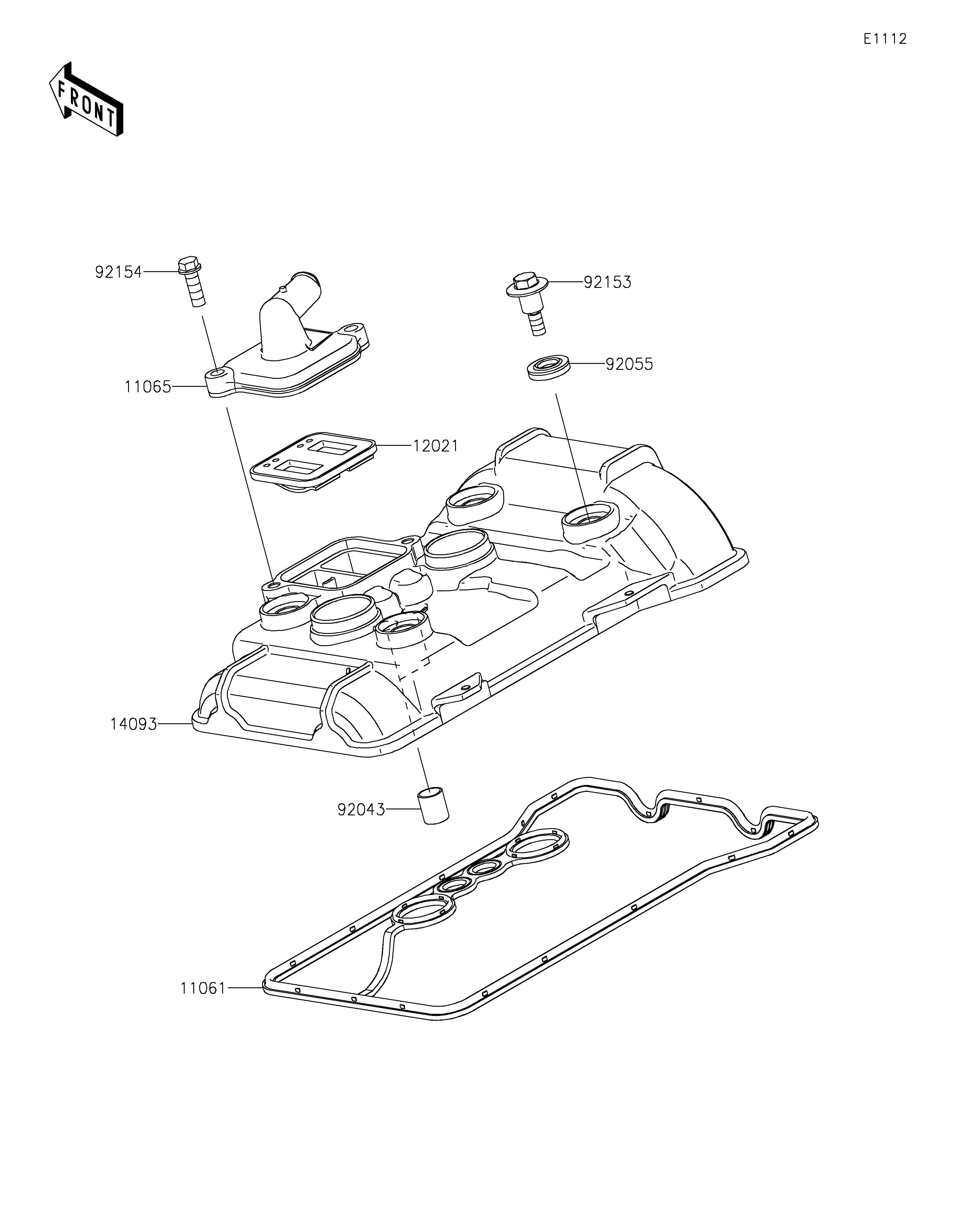 COUVRE CULASSE POUR Z400 ER400DKF ROUGE 2019