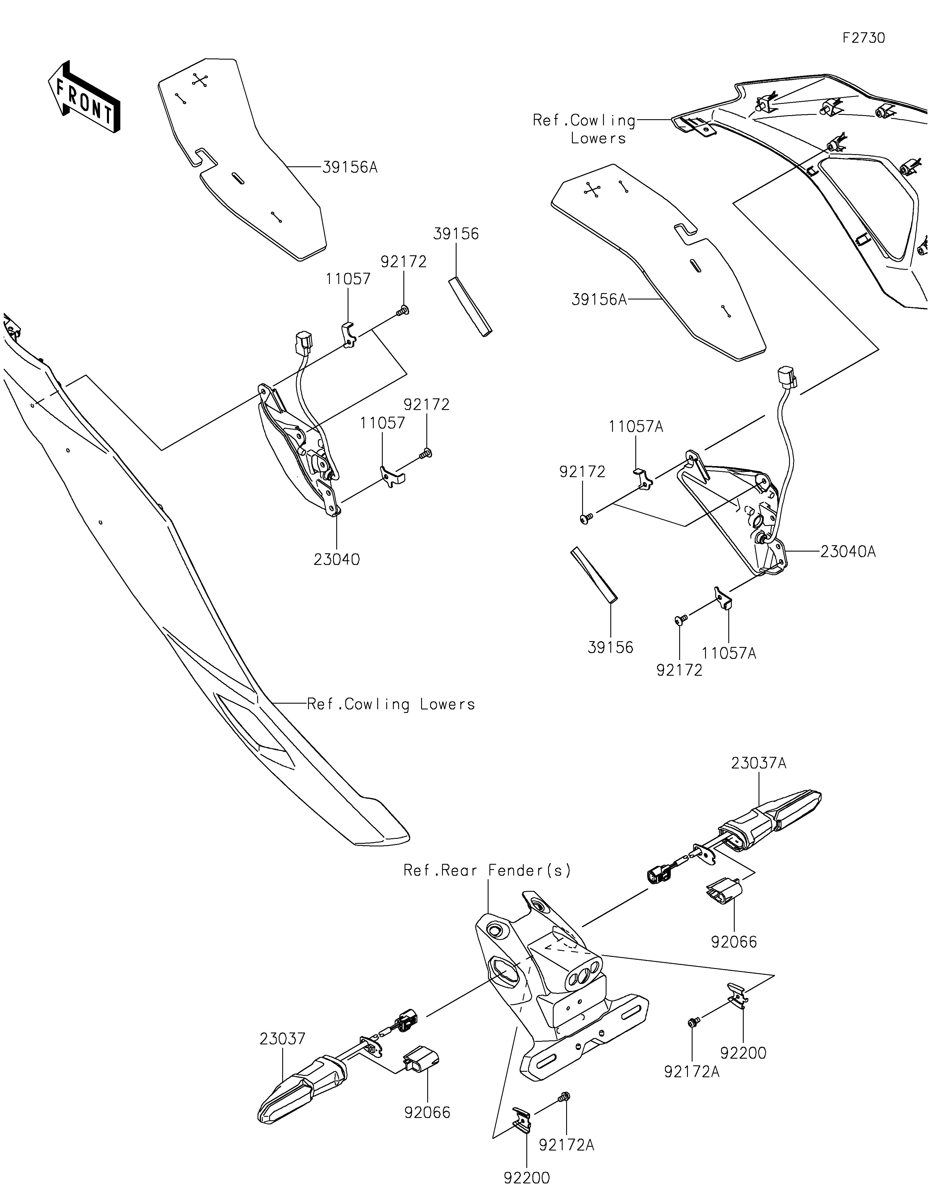 CLIGNOTANTS POUR NINJA ZX 4R ZX400PRFNN NOIR 2024