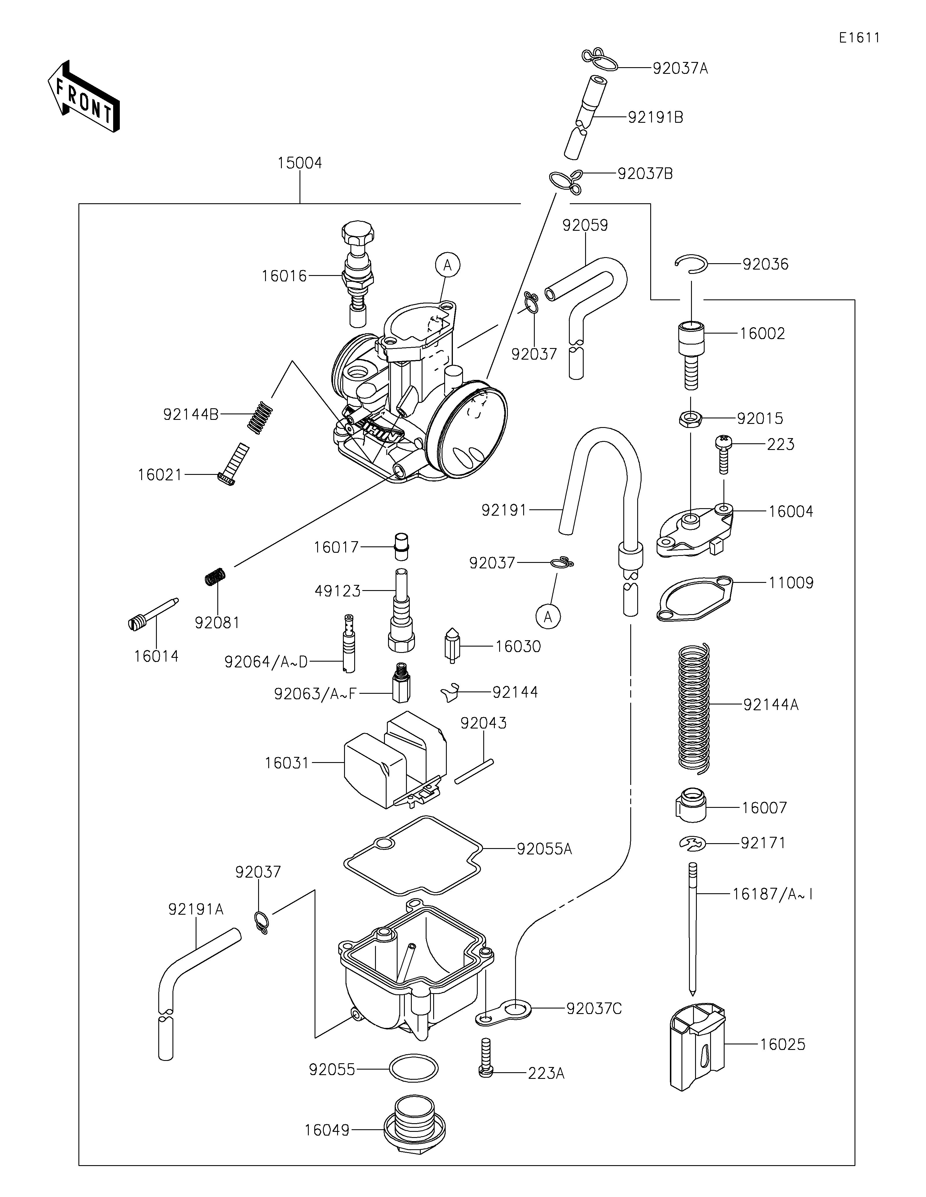 CARBURATEUR POUR KX112 KX112ARFNN VERT 2024 EUROPE