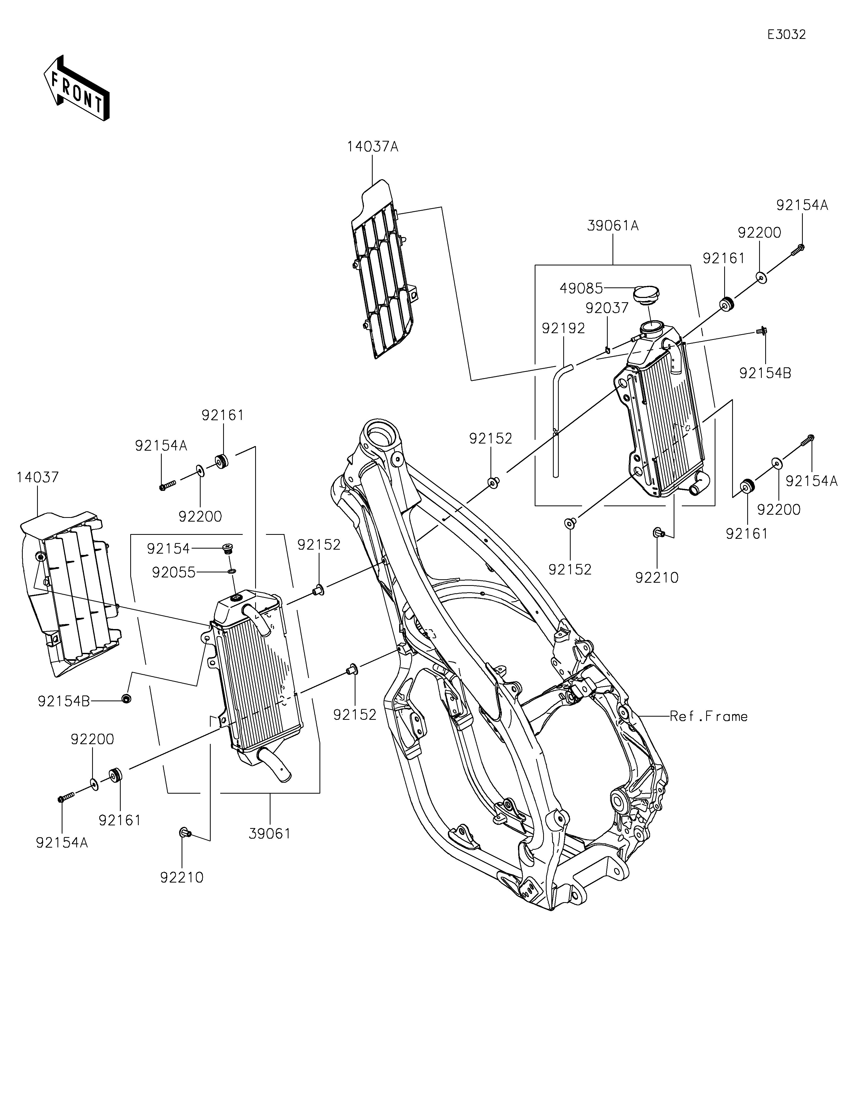 RADIATEUR POUR KX450 KX450MSFNN VERT 2025 EUROPE