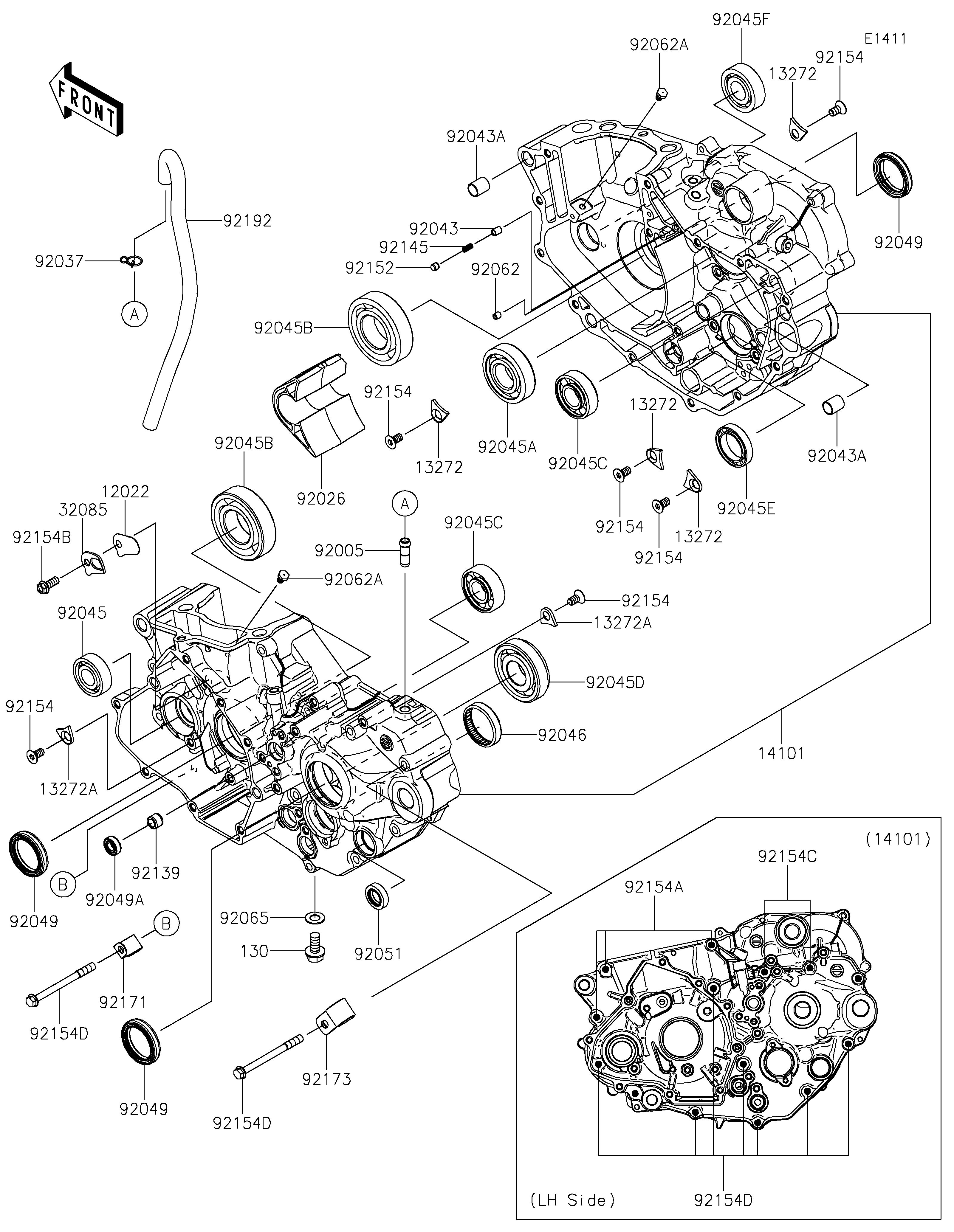 CARTER MOTEURS POUR KX250 KX252ESFNN VERT 2025 EUROPE