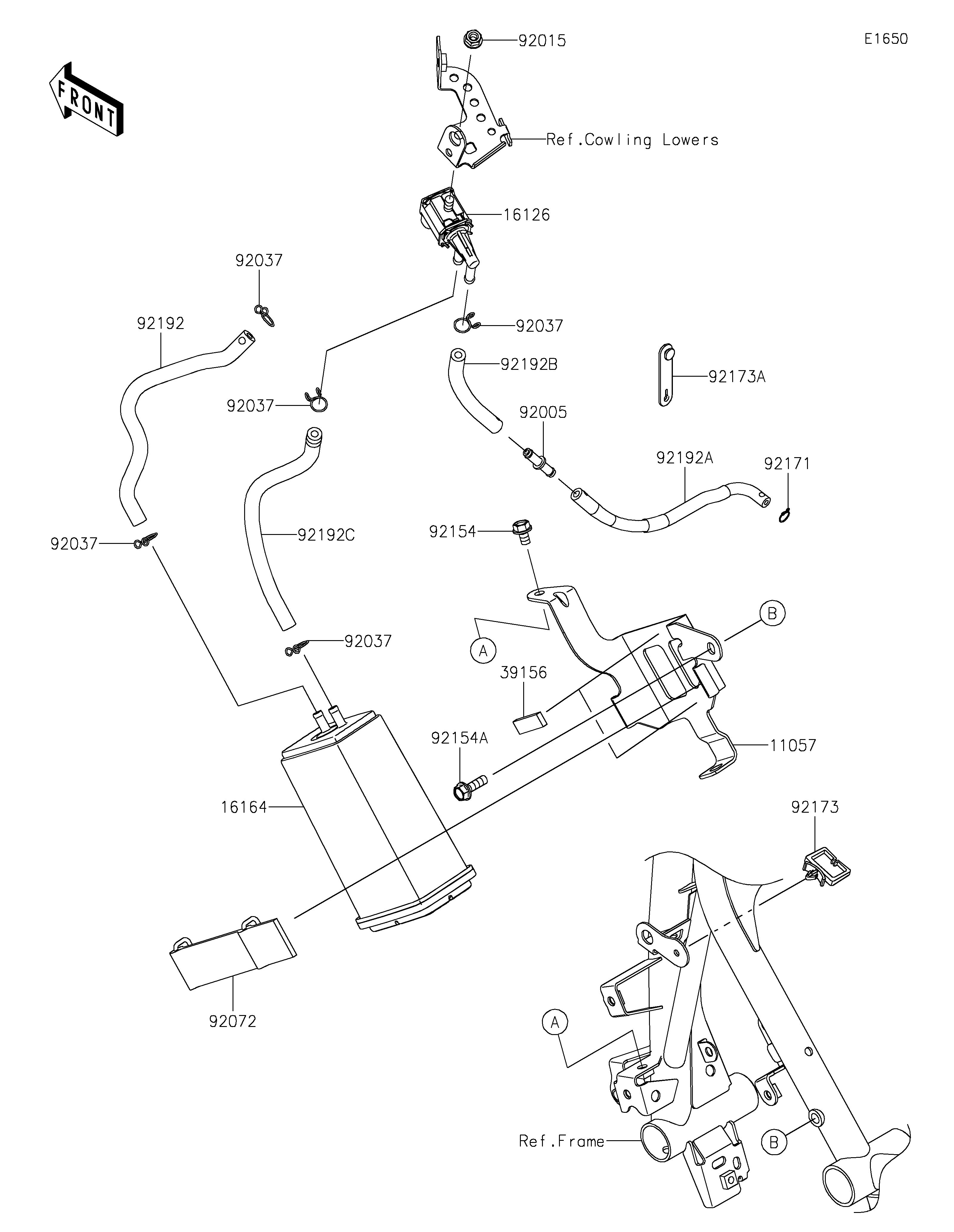 SYSTEME DEVAPORATION CARBURANT POUR Z500 ER500ERFNN NOIR 2024