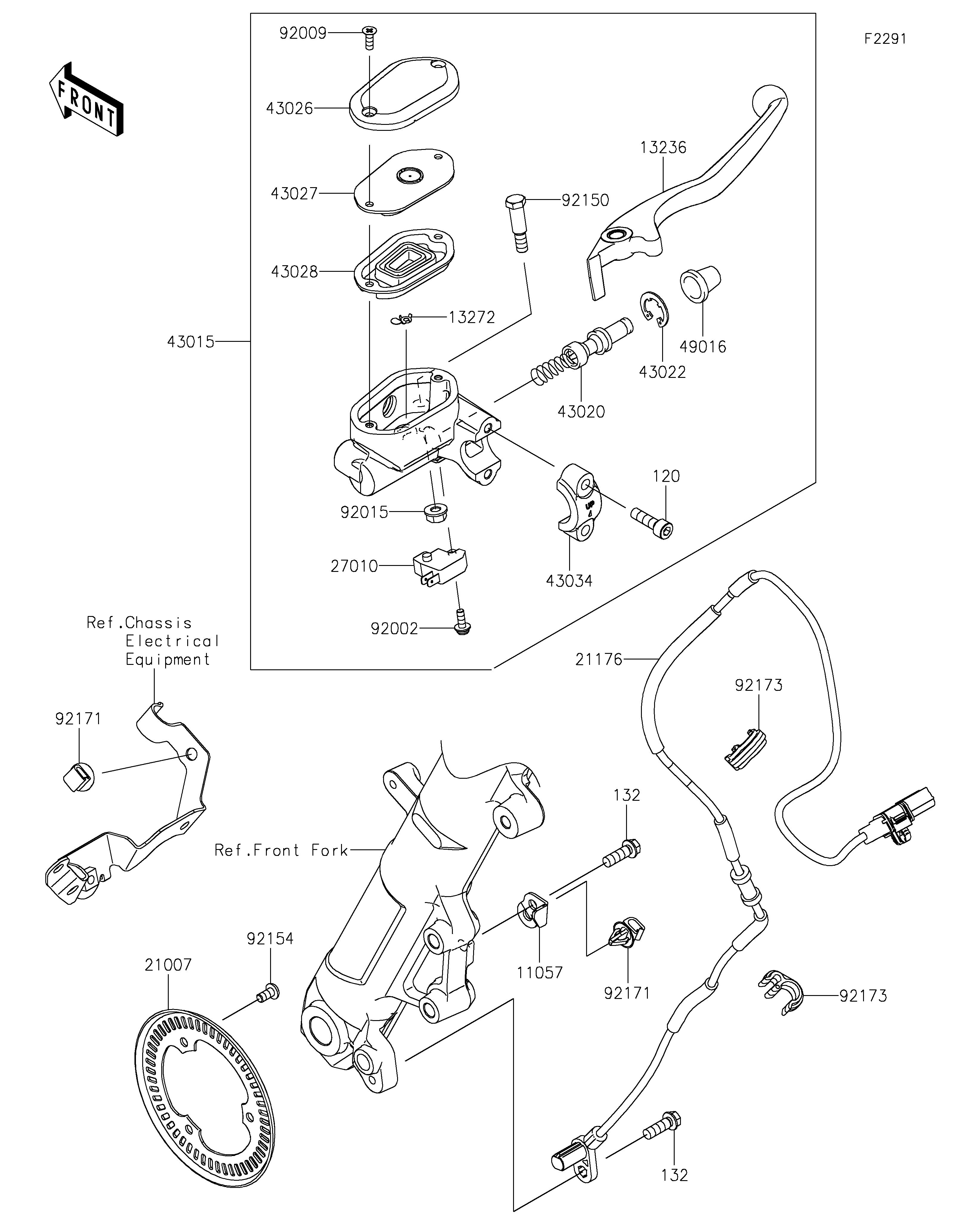 MAITRE CYLINDRE AV POUR NINJA 500 EX500GRFNN NOIR 2024