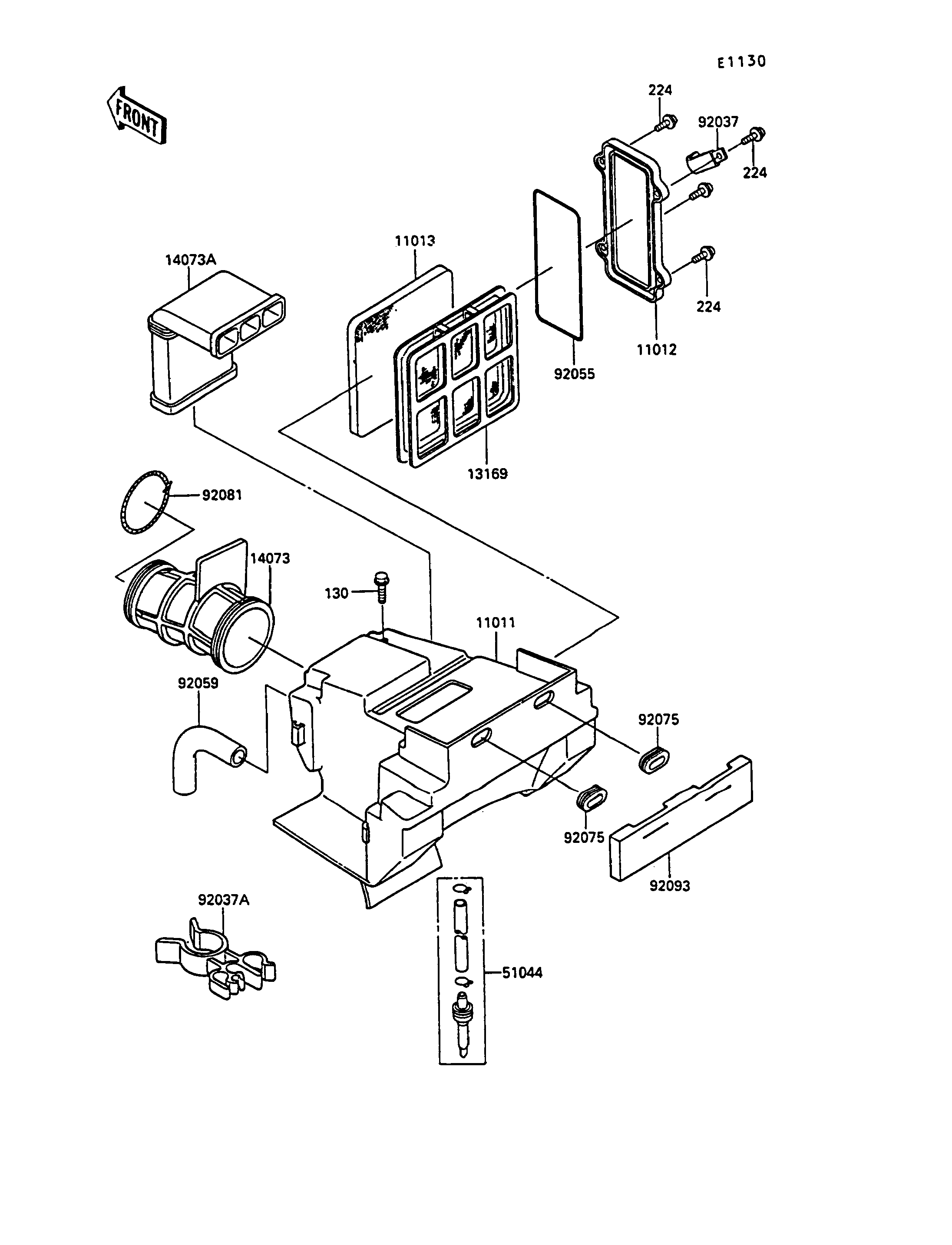 FILTRE A AIR POUR KLR250 KL250-D7 BLEU 1990 EUROPE