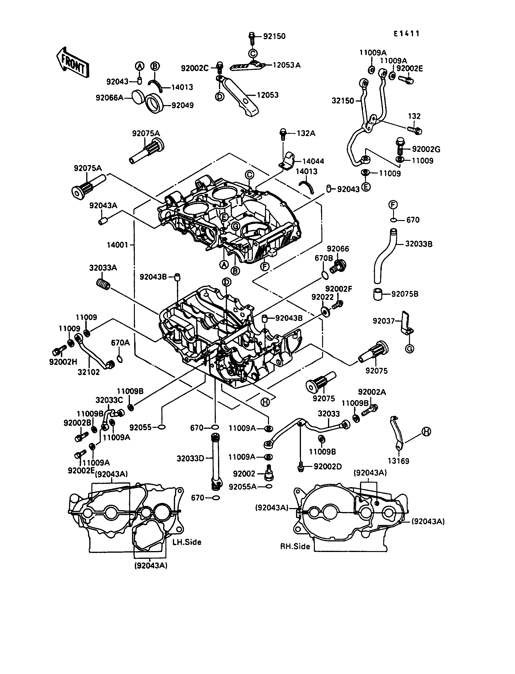 CARTER MOTEUR S POUR EN500 EN500-A1 NOIR 1990 EUROPE