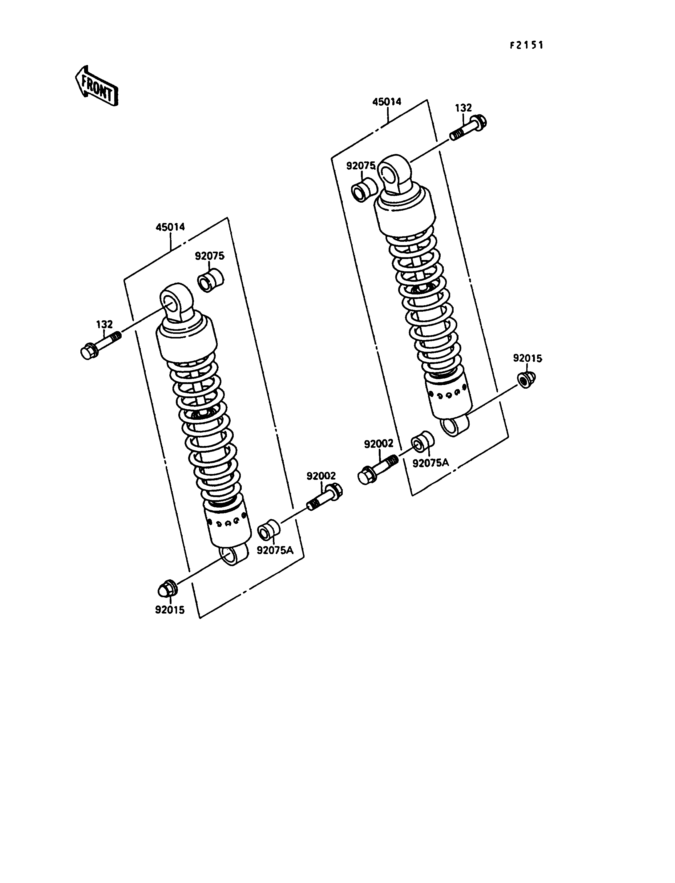 SUSPENSION AMORTISSEUR POUR EN500 EN500-A1 NOIR 1990 EUROPE