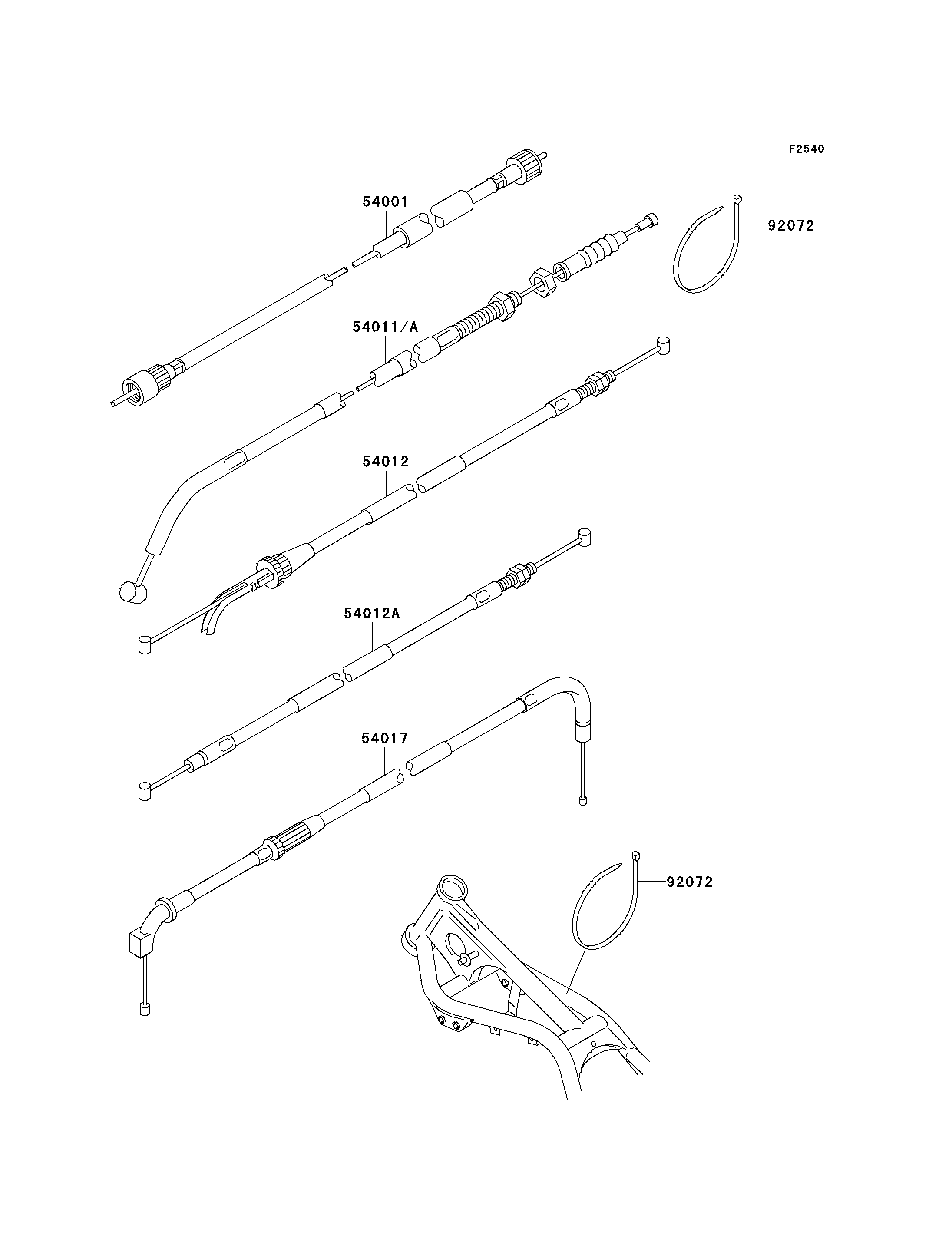 CABLES POUR EL252 EL250-F2 NOIR 1996 EUROPE