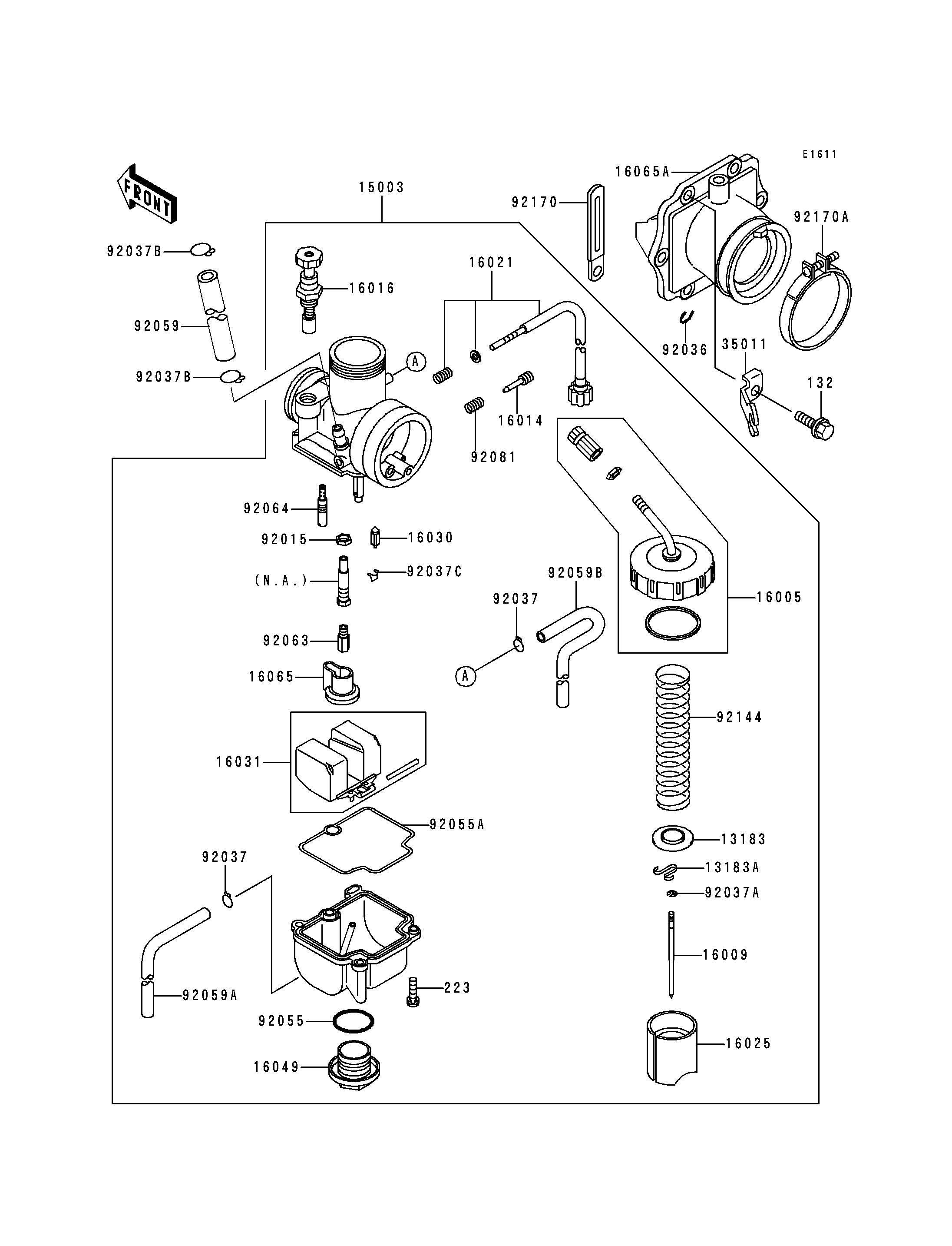 CARBURATEUR POUR KDX125SR KDX125 B6 ROUGE 1999 EUROPE